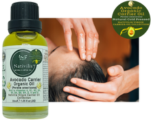 Load image into Gallery viewer, Nativilis Organic Avocado Carrier Oil (Persea americana) Hair, Face & Skin - Natural Cold Pressed - Rich in vitamins A, B1, B2, B3, B5, B6, B8, B9, D, E and K - Moisturizes Dry Skin – Copaiba