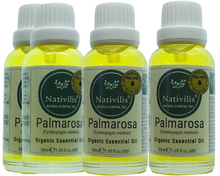 Load image into Gallery viewer, Nativilis Organic Palmarosa Essential Oil (Cymbopogon martinii)- 100% Natural - 30ml - (GC/MS Tested)