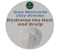 Load image into Gallery viewer, Nativilis Gray (Grey) Bentonite Clay Powder - Natural Facial Hair Body Mask Fine Soft Texture Removing Toxins from the Body Detoxifying Skin Hydrates the Hair and Scalp Copaiba