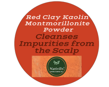 Load image into Gallery viewer, Nativilis Red Clay Kaolin Montmorillonite Powder - Natural Facial Hair Body Mask Mitigate redness removes dead skin cells blackheads cleanser for acne-prone, oily, and problem skin - Copaiba