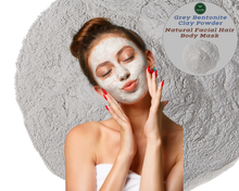 Load image into Gallery viewer, Nativilis Gray (Grey) Bentonite Clay Powder - Natural Facial Hair Body Mask Fine Soft Texture Removing Toxins from the Body Detoxifying Skin Hydrates the Hair and Scalp Copaiba