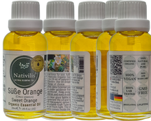 Load image into Gallery viewer, Nativilis Organic Sweet Orange Essential Oil (Citrus sinensis) - 100% Natural - 30ml - (GC/MS Tested)