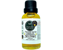 Load image into Gallery viewer, Nativilis Organic Flaxseed Carrier Oil (Linum usitatissimum) - linseed oil - Hair, Face & Skin - Natural Cold Pressed - High in Omega-3 - Improves Skin Smoothness – Moisturizes Dry Skin - Copaiba