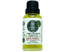Load image into Gallery viewer, Nativilis Organic Argan Oil Moroccan (Argania spinosa) Hair, Face & Skin - Natural Cold Pressed Carrier Oil - Pure & Natural, Anti-Ageing, Antioxidant, Vegan, No GMO - Rich in Vitamin E – Copaiba