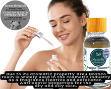 Load image into Gallery viewer, Nativilis Brazilian Frankincense - BREU BRANCO VIRGIN RESIN UNREFINED - Protium heptaphyllum - Amazonian natural resin oil properties anti-inflammatory antiseptic analgesic soothing exfoliant for dry and oily skin - Copaiba