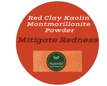 Load image into Gallery viewer, Nativilis Red Clay Kaolin Montmorillonite Powder - Natural Facial Hair Body Mask Mitigate redness removes dead skin cells blackheads cleanser for acne-prone, oily, and problem skin - Copaiba