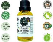 Load image into Gallery viewer, Nativilis Organic Flaxseed Carrier Oil (Linum usitatissimum) - linseed oil - Hair, Face & Skin