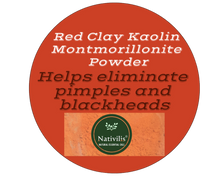 Load image into Gallery viewer, Nativilis Red Clay Kaolin Montmorillonite Powder - Natural Facial Hair Body Mask Mitigate redness removes dead skin cells blackheads cleanser for acne-prone, oily, and problem skin - Copaiba