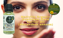 Load image into Gallery viewer, Nativilis Organic Sunflower Seed Carrier Oil (Helianthus annuus) Omega 6 Hair, Face & Skin - Natural Cold Pressed - Non-comedogenic - Promotes Moisture Retention in Skin and Hair Acne-Prone – Copaiba