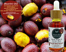 Load image into Gallery viewer, Nativilis Amazonian Buriti Oils (Mauritia flexuosa) Moriche – Aguaje – Richest source Beta-Carotene Vitamin A 20X More than Carrots – emollient rebuild moisturize re-hydrate skin cells - Copaiba