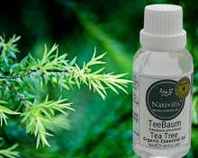 Load image into Gallery viewer, Nativilis Organic Tea Tree Essential Oil (Melaleuca alternifolia) - 100% Natural - 30ml - (GC/MS Tested)
