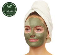 Load image into Gallery viewer, Nativilis Amazonian Green Montmorillonite Powder Clay - Natural Facial Hair Body Mask – oily and acne-prone skin restoring balance skin PH levels – Best known most used - Copaiba benefits