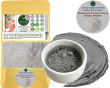 Load image into Gallery viewer, Nativilis Gray (Grey) Bentonite Clay Powder - Natural Facial Hair Body Mask Fine Soft Texture Removing Toxins from the Body Detoxifying Skin Hydrates the Hair and Scalp Copaiba