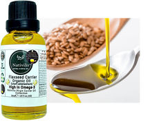 Load image into Gallery viewer, Nativilis Organic Flaxseed Carrier Oil (Linum usitatissimum) - linseed oil - Hair, Face & Skin - Natural Cold Pressed - High in Omega-3 - Improves Skin Smoothness – Moisturizes Dry Skin - Copaiba