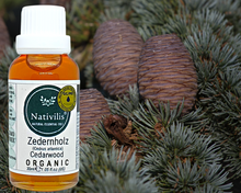 Load image into Gallery viewer, Nativilis Organic Cedarwood Essential Oil (Cedrus atlantica) - 100% Natural - 30ml - (GC/MS Tested)