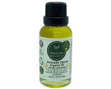 Load image into Gallery viewer, Nativilis Organic Avocado Carrier Oil (Persea americana) Hair, Face & Skin - Natural Cold Pressed - Rich in vitamins A, B1, B2, B3, B5, B6, B8, B9, D, E and K - Moisturizes Dry Skin – Copaiba