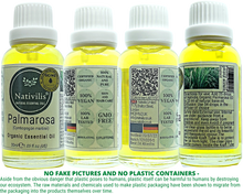 Load image into Gallery viewer, Nativilis Organic Palmarosa Essential Oil (Cymbopogon martinii)- 100% Natural - 30ml - (GC/MS Tested)