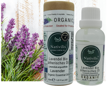 Load image into Gallery viewer, Nativilis Organic Lavender Essential Oil (Lavandula angustifolia) - 100% Natural - 30ml - (GC/MS Tested)