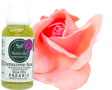 Load image into Gallery viewer, Nativilis Organic Rose Otto Essential Oil Blend 5% (Rosa damascena/Argania spinosa) - 100% Natural - 30ml - (GC/MS Tested)