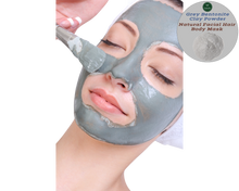 Load image into Gallery viewer, Nativilis Gray (Grey) Bentonite Clay Powder - Natural Facial Hair Body Mask Fine Soft Texture Removing Toxins from the Body Detoxifying Skin Hydrates the Hair and Scalp Copaiba