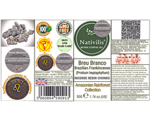 Load image into Gallery viewer, Nativilis Brazilian Frankincense - AMAZONIAN BREU BRANCO NATURAL INCENSE RESIN CHUNKS - Protium heptaphyllum - Shamanic traditional healing practices accompanying prayer - sacred purposes - Ayahuasca ceremony practitioners - Copaiba