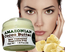 Load image into Gallery viewer, Nativilis Amazonian Cocoa Butter Raw Unscented Fragrance Free (Theobroma cacao) Skin Natural Moisturizer Replenishing skin's moisture protecting your skin improving elasticity – Copaiba properties