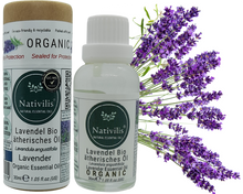 Load image into Gallery viewer, Nativilis Organic Lavender Essential Oil (Lavandula angustifolia) - 100% Natural - 30ml - (GC/MS Tested)