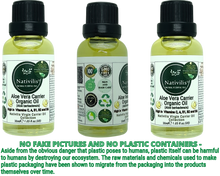 Load image into Gallery viewer, Nativilis Organic Aloe Vera Carrier Oil (Aloe barbadensis) True Aloe - Hair, Face & Skin Natural Cold Pressed – For Aromatherapy Massage – Soothes Moisturizes Skin – Hair Improving Growth - Copaiba