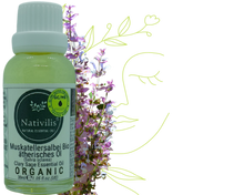 Load image into Gallery viewer, Nativilis Organic Clary Sage Essential Oil (Salvia sclarea) - 100% Natural - 30ml - (GC/MS Tested)