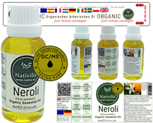 Load image into Gallery viewer, Nativilis Organic Neroli Essential Oil (Citrus aurantium) - 100% Natural - 30ml - (GC/MS Tested)