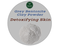 Load image into Gallery viewer, Nativilis Gray (Grey) Bentonite Clay Powder - Natural Facial Hair Body Mask Fine Soft Texture Removing Toxins from the Body Detoxifying Skin Hydrates the Hair and Scalp Copaiba