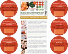 Load image into Gallery viewer, Nativilis Red Clay Kaolin Montmorillonite Powder - Natural Facial Hair Body Mask Mitigate redness removes dead skin cells blackheads cleanser for acne-prone, oily, and problem skin - Copaiba