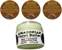 Load image into Gallery viewer, Nativilis Amazonian Cocoa Butter Raw Unscented Fragrance Free (Theobroma cacao) Skin Natural Moisturizer Replenishing skin's moisture protecting your skin improving elasticity – Copaiba properties
