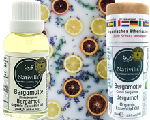 Load image into Gallery viewer, Nativilis Organic Bergamot Essential Oil - (Citrus bergamia) - 100% Natural - 30ml - (GC/MS Tested)