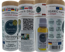 Load image into Gallery viewer, Nativilis Organic Sweet Orange Essential Oil (Citrus sinensis) - 100% Natural - 30ml - (GC/MS Tested)