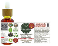 Load image into Gallery viewer, Nativilis Amazonian Buriti Oils (Mauritia flexuosa) Moriche – Aguaje – Richest source Beta-Carotene Vitamin A 20X More than Carrots – emollient rebuild moisturize re-hydrate skin cells - Copaiba