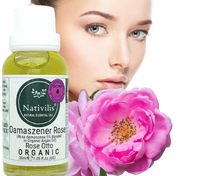 Load image into Gallery viewer, Nativilis Organic Rose Otto Essential Oil Blend 5% (Rosa damascena/Argania spinosa) - 100% Natural - 30ml - (GC/MS Tested)