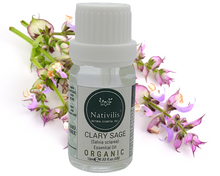 Load image into Gallery viewer, Nativilis Organic Clary Sage Essential Oil (Salvia sclarea) - 100% Natural - 10ml - (GC/MS Tested)