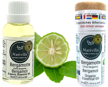 Load image into Gallery viewer, Nativilis Organic Bergamot Essential Oil - (Citrus bergamia) - 100% Natural - 30ml - (GC/MS Tested)