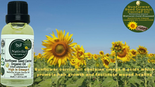 Load image into Gallery viewer, Nativilis Organic Sunflower Seed Carrier Oil (Helianthus annuus) Omega 6 Hair, Face & Skin - Natural Cold Pressed - Non-comedogenic - Promotes Moisture Retention in Skin and Hair Acne-Prone – Copaiba