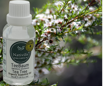 Load image into Gallery viewer, Nativilis Organic Tea Tree Essential Oil (Melaleuca alternifolia) - 100% Natural - 30ml - (GC/MS Tested)