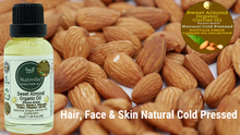 Load image into Gallery viewer, Nativilis Sweet Almond Organic Carrier Oil (Prunus dulcis) King of Nuts- Hair, Face & Skin Natural Cold Pressed – Cleansing Moisturizer Face Chapped Lips Emollient Properties Healthy Scalp - Copaiba