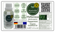 Load image into Gallery viewer, Nativilis Organic Peppermint Essential Oil (Mentha piperita) - 100% Natural - 30ml - (GC/MS Tested)