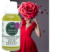 Load image into Gallery viewer, Nativilis Organic Rose Otto Essential Oil Blend 5% (Rosa damascena/Argania spinosa) - 100% Natural - 30ml - (GC/MS Tested)