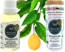 Load image into Gallery viewer, Nativilis Organic Bergamot Essential Oil - (Citrus bergamia) - 100% Natural - 30ml - (GC/MS Tested)
