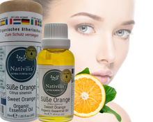 Load image into Gallery viewer, Nativilis Organic Sweet Orange Essential Oil (Citrus sinensis) - 100% Natural - 30ml - (GC/MS Tested)