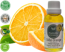Load image into Gallery viewer, Nativilis Organic Sweet Orange Essential Oil (Citrus sinensis) - 100% Natural - 30ml - (GC/MS Tested)