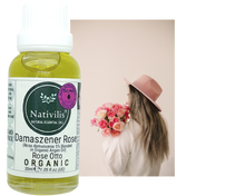 Load image into Gallery viewer, Nativilis Organic Rose Otto Essential Oil Blend 5% (Rosa damascena/Argania spinosa) - 100% Natural - 30ml - (GC/MS Tested)