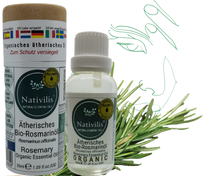 Load image into Gallery viewer, Nativilis Organic Rosemary Essential Oil (Rosmarinus officinalis) - 100% Natural - 30ml (GC/MS Tested)