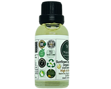 Load image into Gallery viewer, Nativilis Organic Sunflower Seed Carrier Oil (Helianthus annuus) Omega 6 Hair, Face & Skin - Natural Cold Pressed - Non-comedogenic - Promotes Moisture Retention in Skin and Hair Acne-Prone – Copaiba
